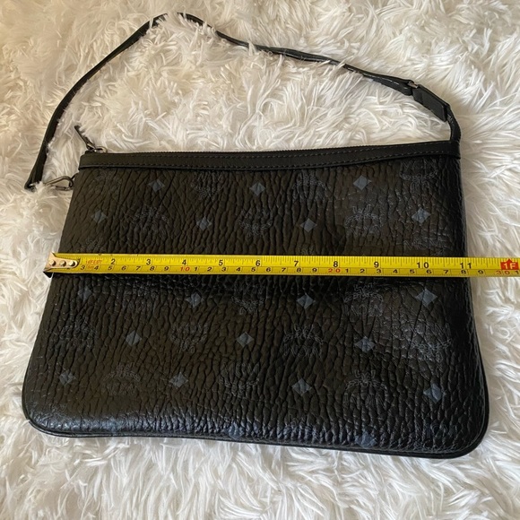 MCM Liz Pochette Black Grey Visetos Logo Monogram Print - Picture 16 of 16